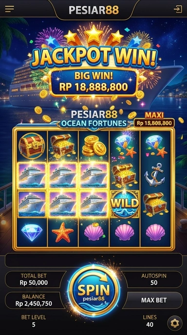 Layar utama pesiar88 — antarmuka bersih setelah instalasi